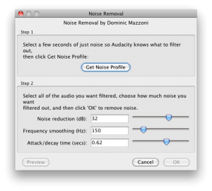 Noise Removal (Audacity 1.3.12)