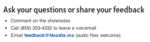 Feedback methods
