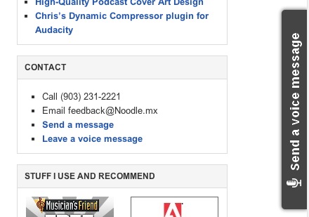 SpeakPipe: link and tab