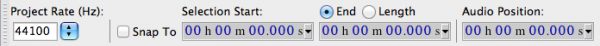 Audacity-Selection toolbar