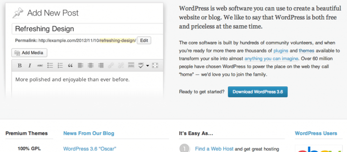 Download WordPress 3.6 website