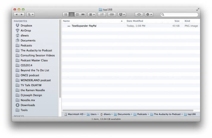 OS X Finder favorites